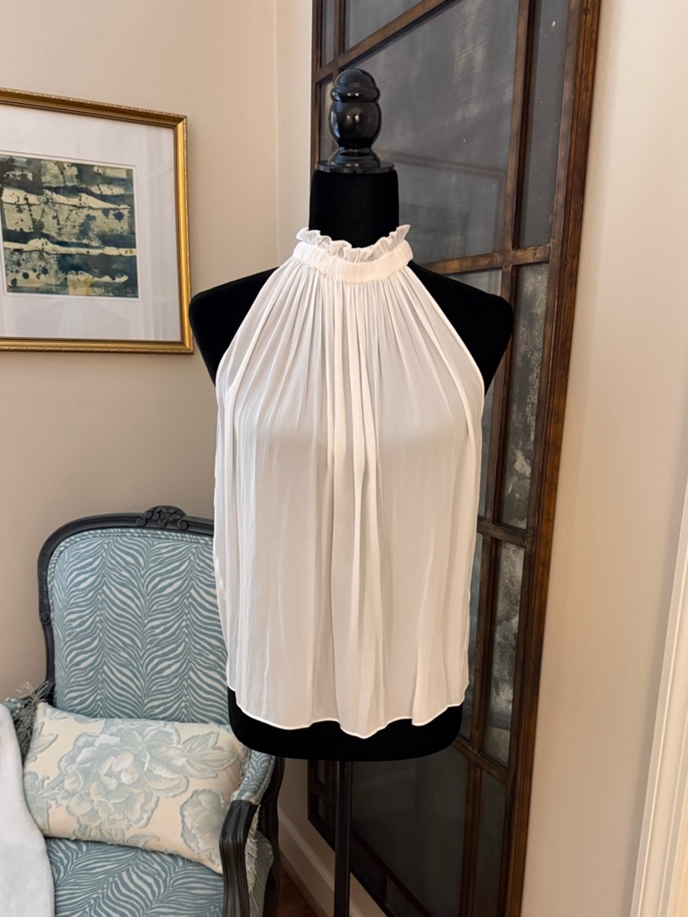 RAMY BROOK Ruffle Collar Sleeveless Top